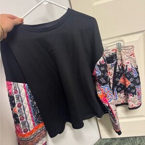 Zara Quilted Multicolor Paisley Top and Skirt Set